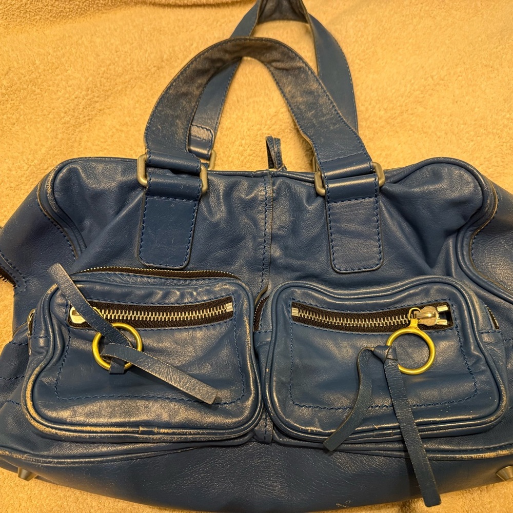 Vintage Chloe Betty Blue Leather Shoulder Bag - Picture 6 of 16